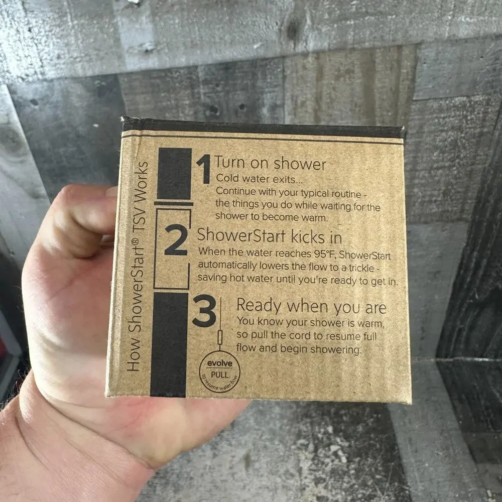 NEW‎ IN BOX Evolve ShowerStart TSV ANTI SCALD SHUT-OFF VALVE SS1002-CP-SB